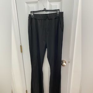 Black long bare bottom style pants